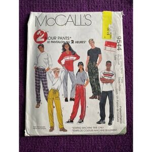 McCalls sewing pattern 9544 unisex pants sz 31.5 32.5